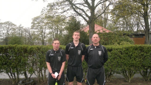 Referee of the year Greame Fyvie middle with Paul Younger and Ian Quinn who officiated the League Cup Final